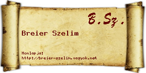 Breier Szelim névjegykártya